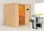 Sauna "Jarle" SET mit bronzierter Tür - Farbe: Natur, Ofen externe Steuerung easy 3,6 kW - 196 x 151 x 198 cm (B x T x H)