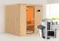 Sauna "Agnar" SET mit bronzierter Tür - Farbe: Natur, Ofen externe Steuerung easy 3,6 kW - 196 x 170 x 198 cm (B x T x H)