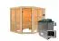 Sauna "Alvara" SET mit bronzierter Tür - Farbe: Natur, Ofen externe Steuerung easy 9 kW - 231 x 196 x 198 cm (B x T x H)