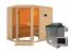Sauna "Sunniva 3" SET mit bronzierter Tür & Ofen externe Steuerung easy 9 kW Edelstahl - 236 x 184 x 209 cm (B x T x H)