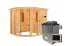 Infrarotkabine "Eldey" SET mit bronzierter Tür und Kranz - Farbe: Natur, Ofen externe Steuerung easy 9 kW - 245 x 210 x 202 cm (B x T x H)