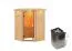 Sauna "Henrik" SET mit bronzierter Tür und Kranz - Farbe: Natur, Ofen 9 kW - 173 x 159 x 191 cm (B x T x H)