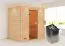 Sauna "Fynn" SET mit bronzierter Tür und Kranz - Farbe: Natur, Ofen 9 kW - 223 x 159 x 191 cm (B x T x H)