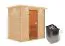 Sauna "Fynn" SET mit bronzierter Tür und Kranz - Farbe: Natur, Ofen 9 kW - 223 x 159 x 191 cm (B x T x H)