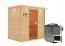 Sauna "Fynn" SET mit bronzierter Tür und Kranz - Farbe: Natur, Ofen BIO 9 kW - 223 x 159 x 191 cm (B x T x H)