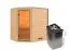 Sauna "Njal" SET mit bronzierter Tür - Farbe: Natur, Ofen 9 kW - 195 x 145 x 187 cm (B x T x H)