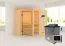 Sauna "Birger" SET mit bronzierter Tür - Farbe: Natur, Ofen externe Steuerung easy 9 kW - 196 x 146 x 187 cm (B x T x H)