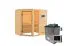 Sauna "Birger" SET mit bronzierter Tür - Farbe: Natur, Ofen externe Steuerung easy 9 kW - 196 x 146 x 187 cm (B x T x H)