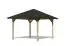 Quadratischer Pavillon SET inkl. schwarzen Schindeln, Farbe: Natur KDI, Grundfläche 7.3 m²