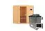 Sauna "Leevi" SET mit bronzierter Tür - Farbe: Natur, Ofen externe Steuerung easy 9 kW - 170 x 151 x 198 cm (B x T x H)