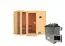 Sauna "Solveig" SET mit bronzierter Tür - Farbe: Natur, Ofen externe Steuerung easy 9 kW - 236 x 184 x 209 cm (B x T x H)