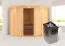 Sauna "Nooa" SET mit Kranz und graphitfarbener Tür - Farbe: Natur, Ofen 9 kW - 210 x 210 x 202 cm (B x T x H)