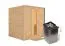 Sauna "Jonna" SET mit Energiespartür - Farbe: Natur, Ofen 9kW - 196 x 196 x 200 cm (B x T x H)