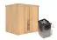 Sauna "Veli" SET mit Energiespartür - Farbe: Natur, Ofen 9 kW - 196 x 151 x 198 cm (B x T x H)