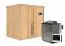 Sauna "Veli" SET mit Energiespartür - Farbe: Natur, Ofen BIO 9 kW - 196 x 151 x 198 cm (B x T x H)