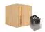 Sauna "Aleksi" SET mit Energiespartür - Farbe: Natur, Ofen 9 kW - 196 x 196 x 198 cm (B x T x H)