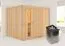 Sauna "Toivo" SET mit Energiespartür - Farbe: Natur, Ofen 9 kW - 231 x 196 x 198 cm (B x T x H)