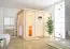 Sauna "Toivo" SET mit Energiespartür und Kranz - Farbe: Natur, Ofen BIO 9 kW - 245 x 210 x 202 cm (B x T x H)