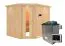 Sauna "Samu" SET mit Energiespartür Tür und Kranz - Farbe: Natur, Ofen externe Steuerung easy 9 kW - 245 x 210 x 202 cm (B x T x H)