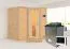 Sauna "Tjara 1" SET mit Energiespartür - Farbe: Natur, Ofen externe Steuerung easy 9 kW - 193 x 184 x 209 cm (B x T x H)