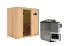 Sauna "Eeli" SET mit graphitfarbener Tür mit Ofen BIO 9 kW - 196 x 118 x 198 cm (B x T x H)
