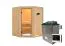 Sauna "Eetu" SET mit Klarglastür & Ofen externe Steuerung easy 9 KW - 151 x 151 x 198 cm (B x T x H)