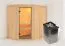 Sauna "Mika" SET mit Klarglastür & Ofen 9 kW - 151 x 196 x 198 cm (B x T x H)