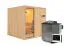Sauna "Aleksi" SET mit Klarglastür & Ofen BIO 9 kW - 196 x 196 x 198 cm (B x T x H)