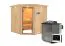 Sauna "Nooa" SET mit Klarglastür, Kranz & Ofen BIO 9 kW - 210 x 210 x 202 cm (B x T x H)