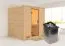 Sauna "Jonna" SET mit Klarglastür & Ofen 9 kW - 196 x 196 x 200 cm (B x T x H)