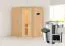 Sauna "Loran" SET mit Energiespartür - Farbe: Natur, Ofen externe Steuerung easy 3,6 kW - 151 x 151 x 198 cm (B x T x H)
