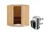 Sauna "Loran" SET mit graphitfarbener Tür & Ofen 3,6 kW - 151 x 151 x 198 cm (B x T x H)