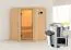 Sauna "Loran" SET mit Klarglastür - Farbe: Natur, Ofen externe Steuerung easy 3,6 kW - 151 x 151 x 198 cm (B x T x H)