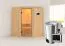 Sauna "Loran" SET mit Klarglastür & Ofen BIO 3,6 kW - 151 x 151 x 198 cm (B x T x H)
