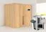 Sauna "Jarle" SET mit Energiespartür - Farbe: Natur, Ofen externe Steuerung easy 3,6 kW - 196 x 151 x 198 cm (B x T x H)