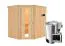 Sauna "Askjell" SET mit Energiespartür und Ofen BIO 3,6 kW - 196 x 170 x 198 cm (B x T x H)