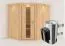Sauna "Askjell" SET mit Energiespartür, Kranz und Ofen 3,6 kW - 210 x 184 x 202 cm (B x T x H)