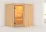 Sauna "Askjell" AKTION mit Klarglastür - Farbe: Natur - 196 x 170 x 198 cm (B x T x H)