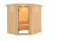 Sauna "Askjell" AKTION mit Klarglastür und Kranz - Farbe: Natur - 210 x 184 x 202 cm (B x T x H)