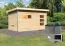 Saunahaus "Linnea 3" SET mit Ofen 9 KW und moderner Tür, Farbe: Natur - 396 x 231 cm (B x T), Grundfläche: 8,4 m²