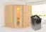 Sauna "Kirsa" SET AKTION mit Energiespartür und Ofen 9 kW - 196 x 170 x 198 cm (B x T x H)