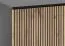 Edles Sideboard mit einer Glastür Chelmsford 04, Farbe: Schwarz / Eiche - Abmessungen: 83 x 154 x 39 cm (H x B x T)