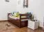 Kinderbett / Jugendbett "Easy Premium Line" K1/h/s inkl. 2. Liegeplatz und 2 Abdeckblenden, 90 x 200 cm Buche Vollholz massiv Dunkelbraun