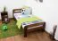 Kinderbett / Jugendbett Kiefer Vollholz massiv Nussfarben A6, inkl. Lattenrost - Abmessung 90 x 200 cm