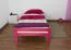 Niedriges Bett für Kinderzimmer / Jugendzimmer "Easy Premium Line" K1/1n, massives Buchenholz, Rosa lackiert, Liegefläche 90 x 200 cm