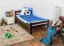 Kinderbett / Jugendbett "Easy Premium Line" K1/2n, Buche Vollholz massiv schokobraun lackiert - Liegefläche: 90 x 200 cm