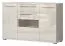 Kommode Garim 5, Farbe: Beige Hochglanz - 97 x 150 x 45 cm (H x B x T)