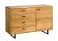 Kommode Nobres 12 mit Soft-Close-System, 83,5 x 127 x 49 cm, mit 4 Schubladen, 1 Holztür, 1 Einlegeboden, 2 Fächer, Eiche / Natur, für Staubsaugroboter