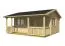 Gartenhaus Langschneid inkl. Fußboden - 70 mm Blockbohlenhaus, Grundfläche: 28,6 m², Satteldach