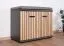 Schmale Garderobe Ringerike 01, Farbe: Antharzit / Eiche Artisan - Abmessungen: 203 x 90 x 32 cm (H x B x T), mit genügend Stauraum